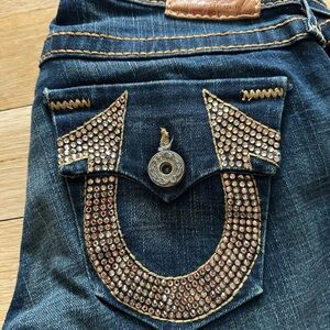 True Religion Blue Studded Denim Jeans
